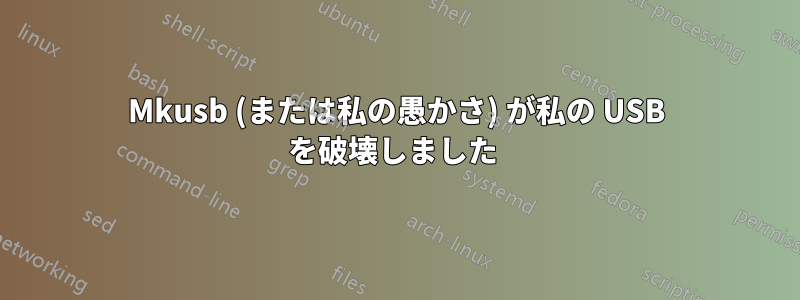 Mkusb (または私の愚かさ) が私の USB を破壊しました 