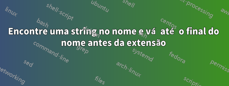 Encontre uma string no nome e vá até o final do nome antes da extensão