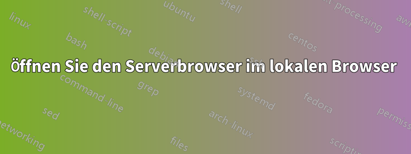 Öffnen Sie den Serverbrowser im lokalen Browser