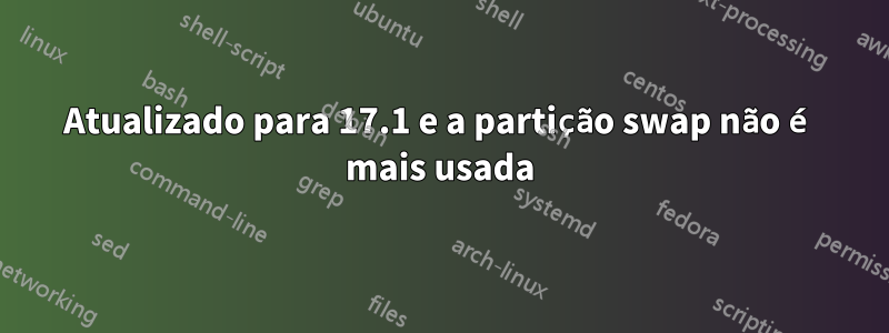 Atualizado para 17.1 e a partição swap não é mais usada