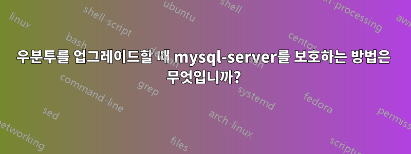 우분투를 업그레이드할 때 mysql-server를 보호하는 방법은 무엇입니까?