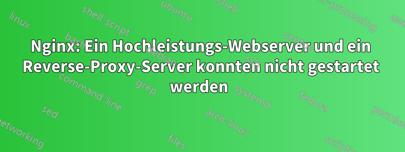 Nginx: Ein Hochleistungs-Webserver und ein Reverse-Proxy-Server konnten nicht gestartet werden 