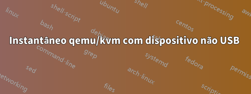 Instantâneo qemu/kvm com dispositivo não USB