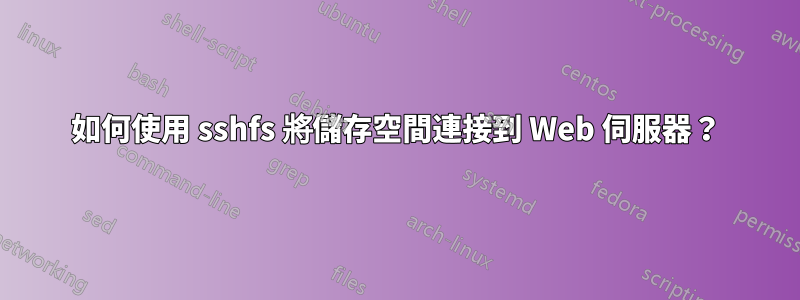 如何使用 sshfs 將儲存空間連接到 Web 伺服器？