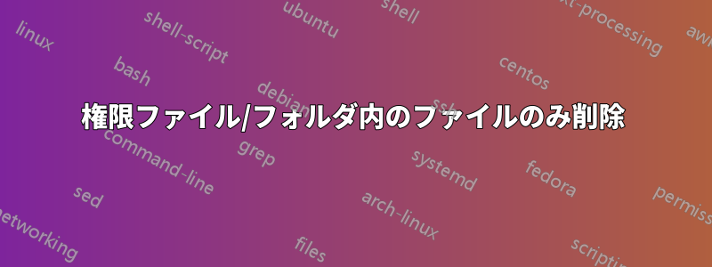 権限ファイル/フォルダ内のファイルのみ削除