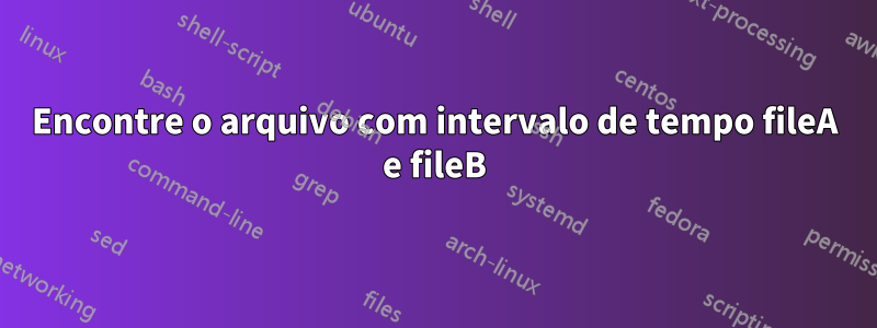 Encontre o arquivo com intervalo de tempo fileA e fileB