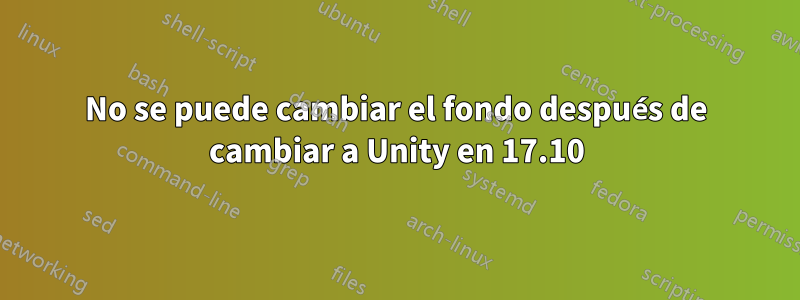 No se puede cambiar el fondo después de cambiar a Unity en 17.10