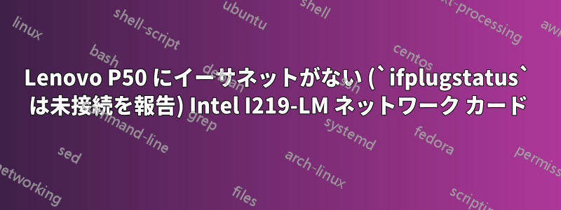 Lenovo P50 にイーサネットがない (`ifplugstatus` は未接続を報告) Intel I219-LM ネットワーク カード