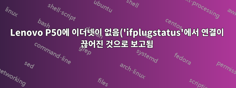 Lenovo P50에 이더넷이 없음('ifplugstatus'에서 연결이 끊어진 것으로 보고됨) Intel I219-LM 네트워크 카드