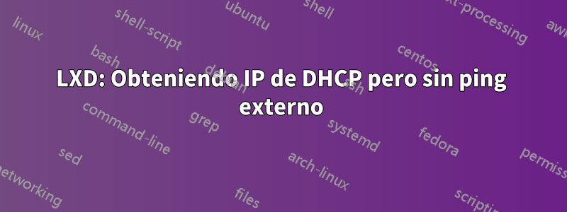 LXD: Obteniendo IP de DHCP pero sin ping externo