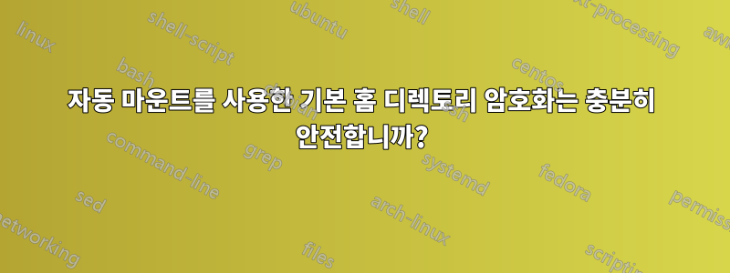 자동 마운트를 사용한 기본 홈 디렉토리 암호화는 충분히 안전합니까?