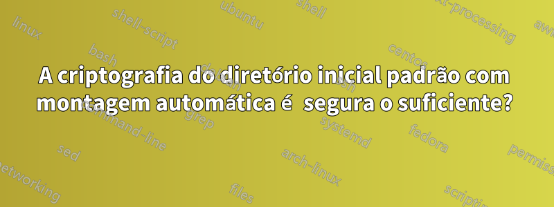 A criptografia do diretório inicial padrão com montagem automática é segura o suficiente?