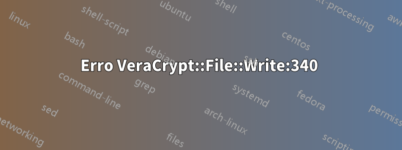 Erro VeraCrypt::File::Write:340