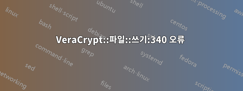 VeraCrypt::파일::쓰기:340 오류