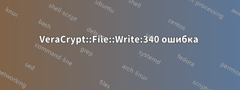 VeraCrypt::File::Write:340 ошибка