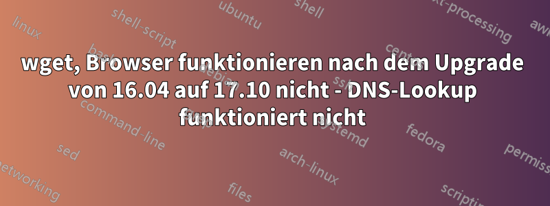 wget, Browser funktionieren nach dem Upgrade von 16.04 auf 17.10 nicht - DNS-Lookup funktioniert nicht