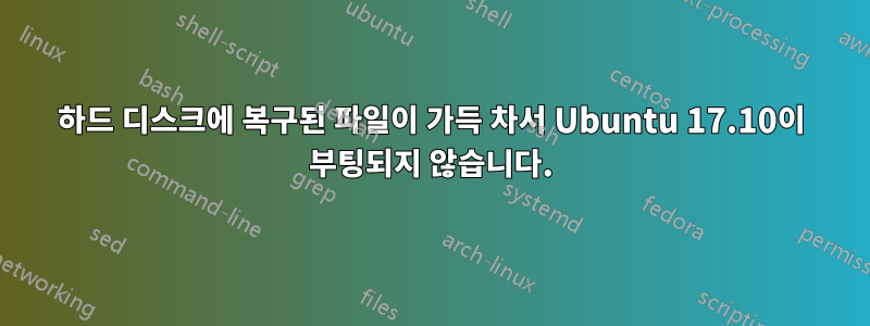 하드 디스크에 복구된 파일이 가득 차서 Ubuntu 17.10이 부팅되지 않습니다.