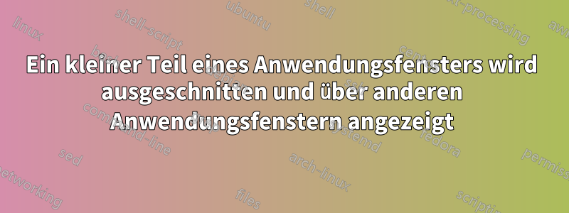 Ein kleiner Teil eines Anwendungsfensters wird ausgeschnitten und über anderen Anwendungsfenstern angezeigt