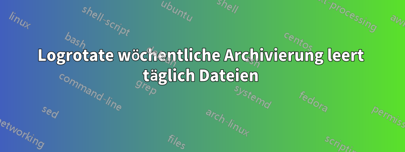 Logrotate wöchentliche Archivierung leert täglich Dateien