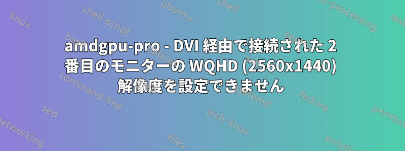 amdgpu-pro - DVI 経由で接続された 2 番目のモニターの WQHD (2560x1440) 解像度を設定できません