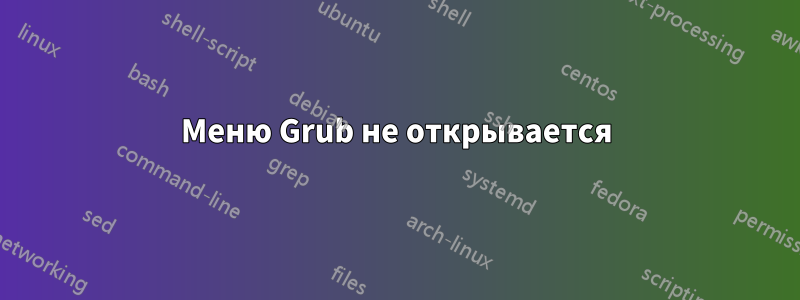 Меню Grub не открывается