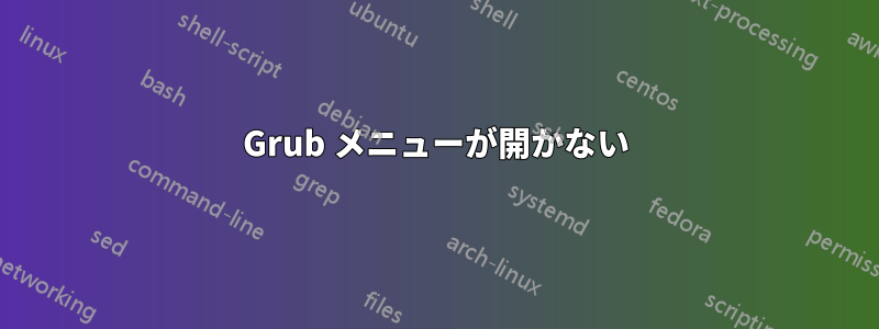 Grub メニューが開かない