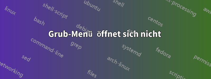 Grub-Menü öffnet sich nicht