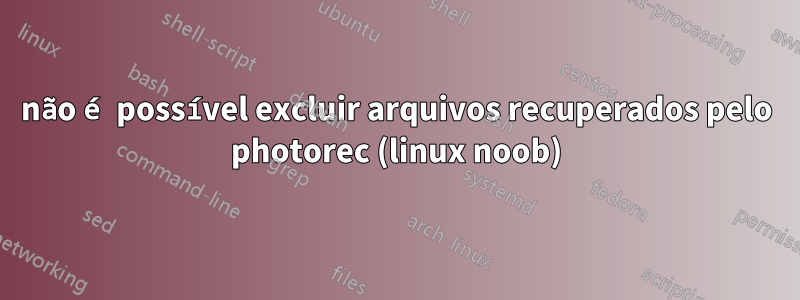 não é possível excluir arquivos recuperados pelo photorec (linux noob)