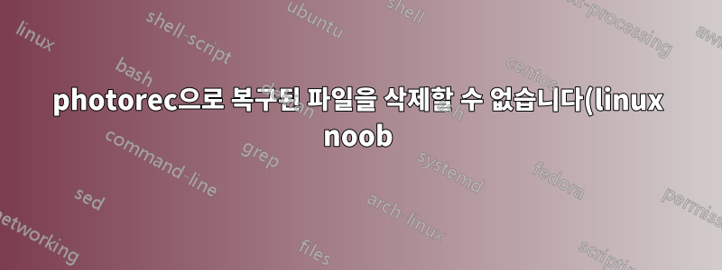 photorec으로 복구된 파일을 삭제할 수 없습니다(linux noob).