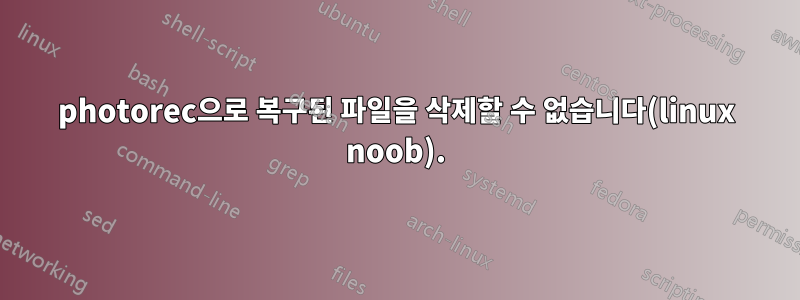 photorec으로 복구된 파일을 삭제할 수 없습니다(linux noob).