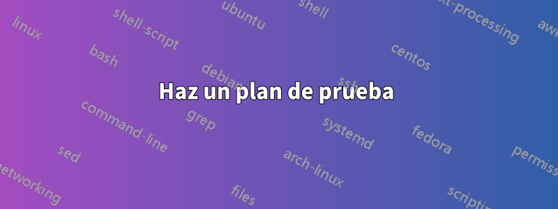 Haz un plan de prueba