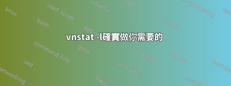 vnstat -l確實做你需要的