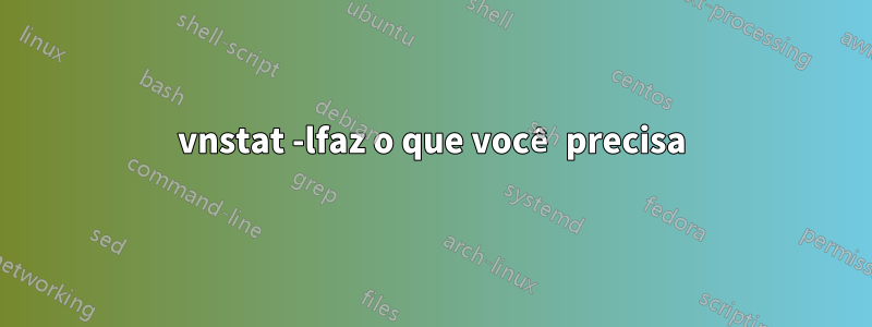 vnstat -lfaz o que você precisa