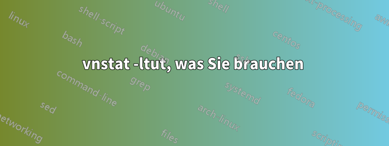 vnstat -ltut, was Sie brauchen