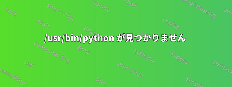 /usr/bin/python が見つかりません