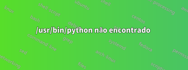 /usr/bin/python não encontrado