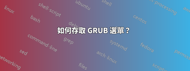 如何存取 GRUB 選單？