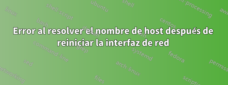 Error al resolver el nombre de host después de reiniciar la interfaz de red