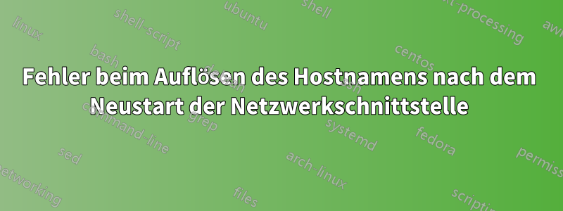 Fehler beim Auflösen des Hostnamens nach dem Neustart der Netzwerkschnittstelle