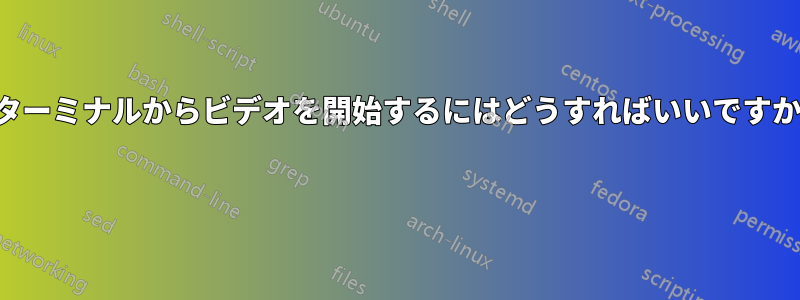 ターミナルからビデオを開始するにはどうすればいいですか 