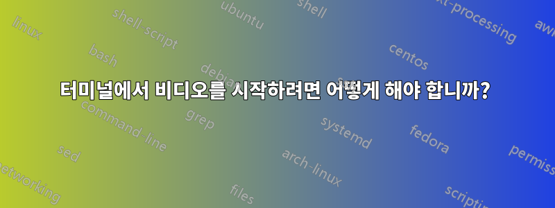 터미널에서 비디오를 시작하려면 어떻게 해야 합니까?