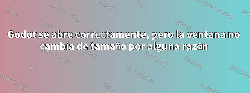 Godot se abre correctamente, pero la ventana no cambia de tamaño por alguna razón