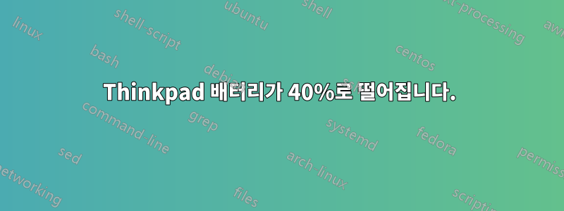 Thinkpad 배터리가 40%로 떨어집니다.