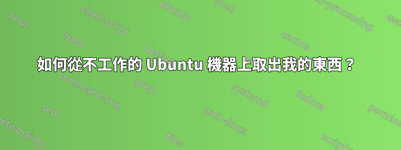 如何從不工作的 Ubuntu 機器上取出我的東西？ 