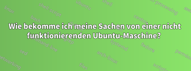 Wie bekomme ich meine Sachen von einer nicht funktionierenden Ubuntu-Maschine? 