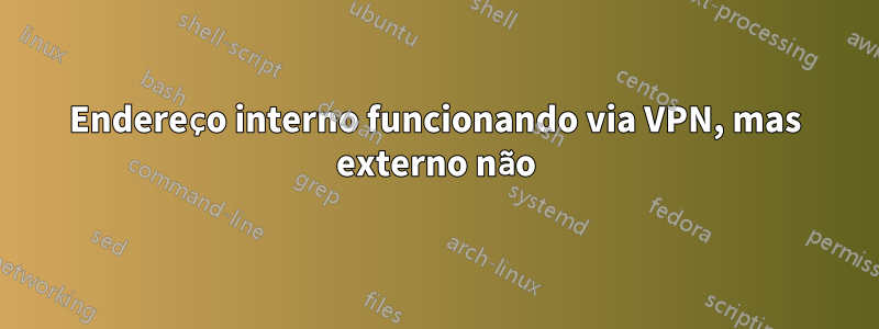 Endereço interno funcionando via VPN, mas externo não