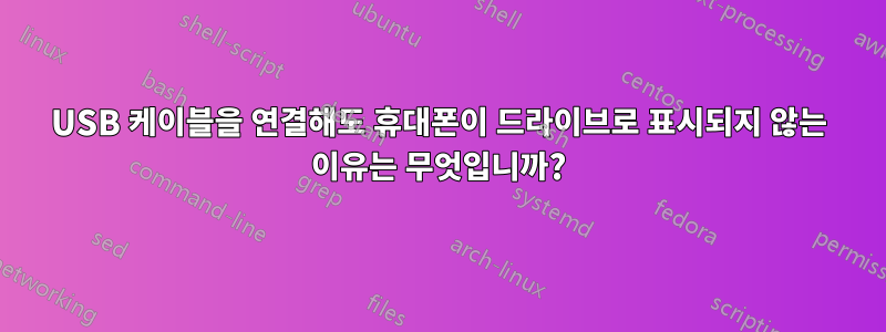 USB 케이블을 연결해도 휴대폰이 드라이브로 표시되지 않는 이유는 무엇입니까?