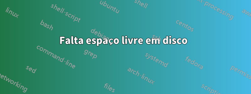 Falta espaço livre em disco 