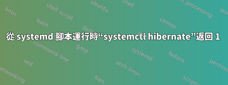 從 systemd 腳本運行時“systemctl hibernate”返回 1