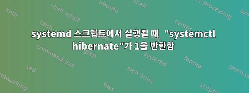 systemd 스크립트에서 실행될 때 "systemctl hibernate"가 1을 반환함